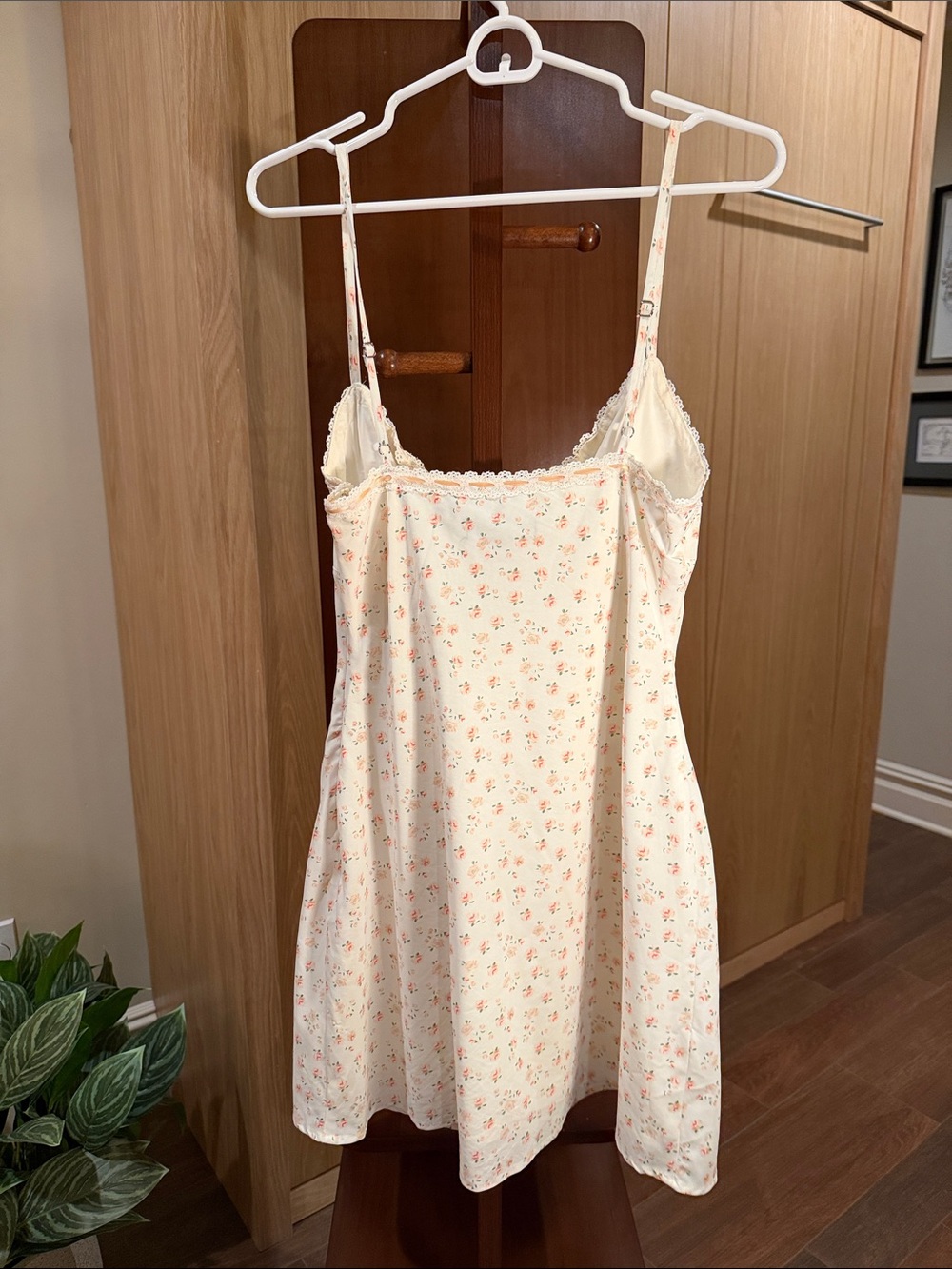 White Fox Boutique Cream Mini Dress with Peach Floral Print - Picture 4 of 4